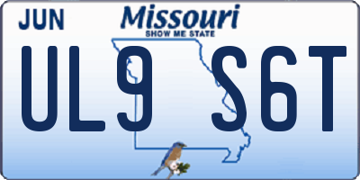 MO license plate UL9S6T