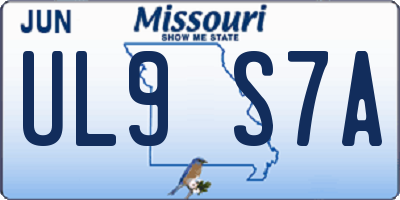 MO license plate UL9S7A