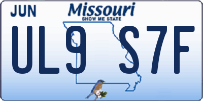 MO license plate UL9S7F