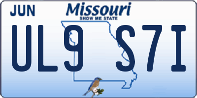 MO license plate UL9S7I