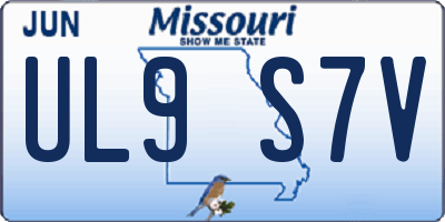 MO license plate UL9S7V