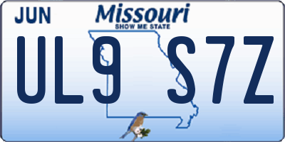 MO license plate UL9S7Z