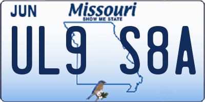 MO license plate UL9S8A
