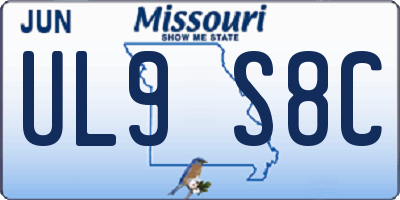 MO license plate UL9S8C