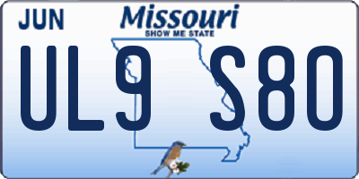 MO license plate UL9S8O