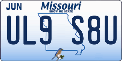MO license plate UL9S8U