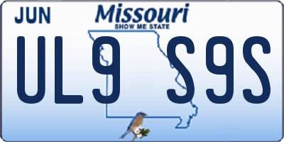 MO license plate UL9S9S