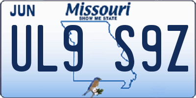 MO license plate UL9S9Z