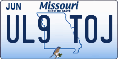 MO license plate UL9T0J