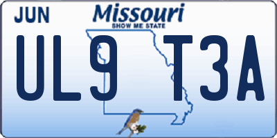 MO license plate UL9T3A