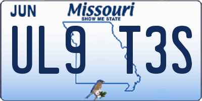 MO license plate UL9T3S