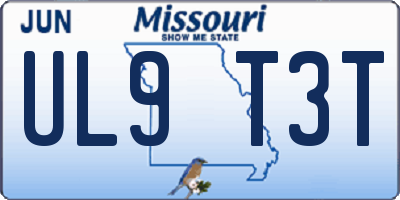 MO license plate UL9T3T