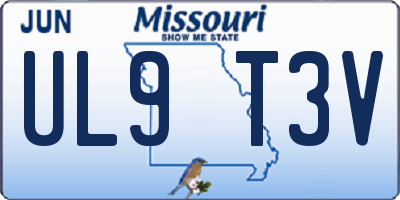 MO license plate UL9T3V