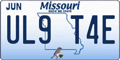 MO license plate UL9T4E