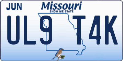 MO license plate UL9T4K