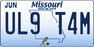 MO license plate UL9T4M