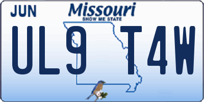 MO license plate UL9T4W