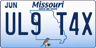 MO license plate UL9T4X