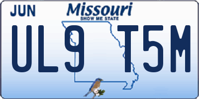 MO license plate UL9T5M
