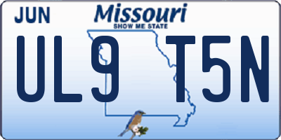MO license plate UL9T5N