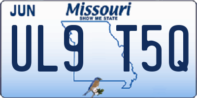 MO license plate UL9T5Q