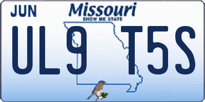 MO license plate UL9T5S