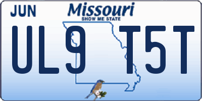 MO license plate UL9T5T