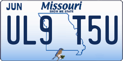 MO license plate UL9T5U