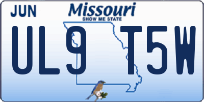 MO license plate UL9T5W
