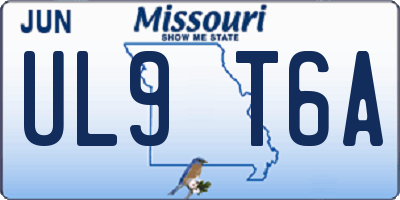 MO license plate UL9T6A