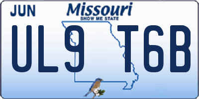 MO license plate UL9T6B