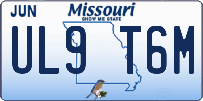 MO license plate UL9T6M