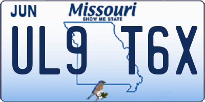MO license plate UL9T6X