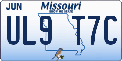 MO license plate UL9T7C