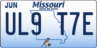 MO license plate UL9T7E