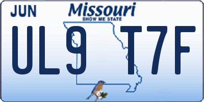 MO license plate UL9T7F