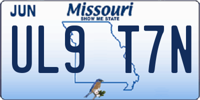 MO license plate UL9T7N
