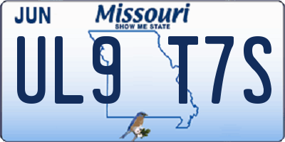 MO license plate UL9T7S