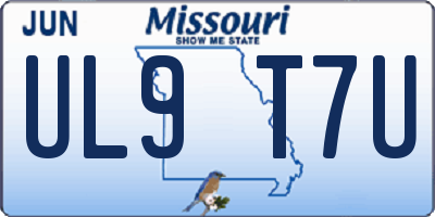 MO license plate UL9T7U