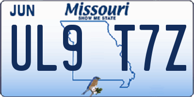 MO license plate UL9T7Z