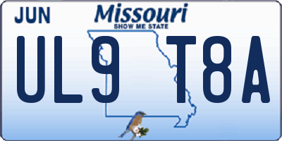 MO license plate UL9T8A