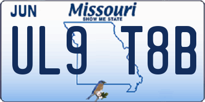 MO license plate UL9T8B