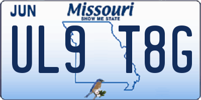 MO license plate UL9T8G