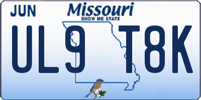 MO license plate UL9T8K