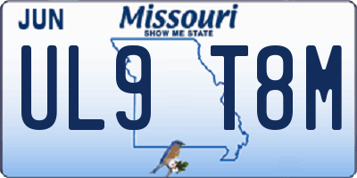 MO license plate UL9T8M
