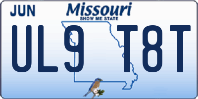 MO license plate UL9T8T