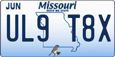 MO license plate UL9T8X