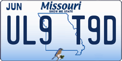 MO license plate UL9T9D