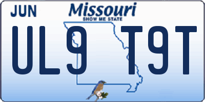 MO license plate UL9T9T