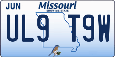 MO license plate UL9T9W